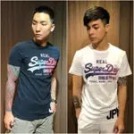 美國百分百【全新真品】 極度乾燥 SUPERDRY T恤 上衣 T-SHIRT 短袖 復古LOGO 短T 黑/白色 AM26