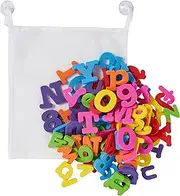 THE TWIDDLERS - 100 PCS Bath Foam Letters with Mesh Bag - Educational Play Toy