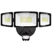 Olafus 55W 3 Head Motion Sensor LED Security Lights Black