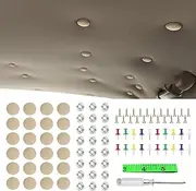 PACLVIO Car Roof Headliner Repair Kit, Car Ceiling Fabric Repair, Auto Roof Snap Rivets Retainer with Installation Tool, Universal for Interior Ceiling Cloth Fixing Repair Buckle (Beige Grid)