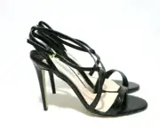 TONY BIANCO Size 9 Womens Black Leather Mule Straps Sandal Heels RRP $149.95