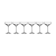 6pc Krosno Avant-Garde 290ml Wide-rimmed Stemmed Cocktail Glass Set Clear