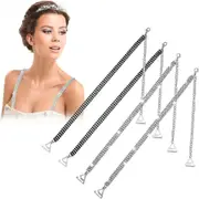 2 Pairs Rhinestone Bra Strap Crystal Bra Straps Adjustable Rhinestone Shoulder Straps Women's Non-slip Invisible Bra Straps GWT black/silver
