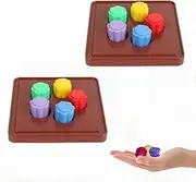 Korean Folk Game Set, 2PCS Dice Game with Base, Korean Traditional Play Game for Men Women, Stone Catching Game, Hand Eye Coordination Training Toy, Family Travel Games for Party Travel