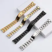 Sszfv Watch Bracelet For Rolex Daytona Water Ghost Submariner Watch Accessories Band Chain 20mm 21mm Solid Stainless Steel Watch Strap-all Gold Bla...