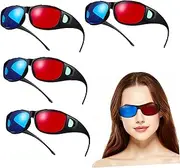 jojofuny 5 Pcs 3D Viewing Glasses Red Home Theater Glasses Comfort Fit Compact Easy Storage