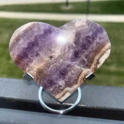309-245g Polished Dream Amethyst Heart Crystal
