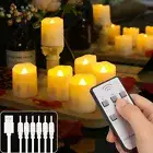 6Pcs LED Rechargeable Flameless Tea Light Candle Wedding Decor w/ Remote Control