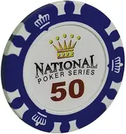 TX GIRL 5PCS/LOT Poker Chip Sets Taxes Hold'em Poker Chips Casino Crown Entertainment Black Jack Monte Carlo Clay Composite 14g /PC (Color : 50)