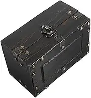 KOMBIUDA Antique Wooden Storage Trunk Box Vintage Decorative Treasure Chest with Clasp for Jewelry Keepsakes and Home Decor Elegant present Packaging and Spacious Interior