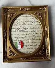 Baroque-style photo frame by Euromarchi, Italy gold ornate oval opening NEW…
