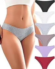[ALL OF ME] Pack of 6 Women's Cotton Underwear Set Cotton Panties Briefs Multipack Hipster Breathable S-XL