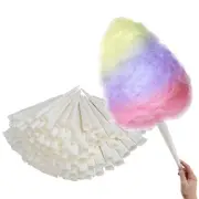 Cotton Candy Cones (100 Pack) – White Kraft Paper Sticks for Floss Sugar &