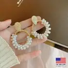 Women 925 Sterling Silver Crystal Earrings Studs Baroque Multirows Pearls 0086
