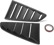Compatible with Mustang 2015-2023+ Rear Quarter Side Window Scoop Louvers Sun Shade Cover Wind Vent Air Deflector(Black)