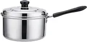 Folpus Nonstick Saucepan with Lid Stock Pot Stainless Steel Milk Pot Scratch Resistant Long Handle Stovepot Cooking Pot for Teahouse, 14cm