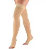 Truform Leg Compression Stocking 20-30 Firm Thigh High OpenToe 0868 L Beige. 342