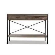 Artiss Console Table 2 Drawers Walnut Marconi