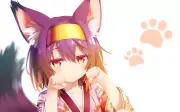 Anime hatsuse izuna short hair red eyes fox tail animal Playmat Gaming Mat