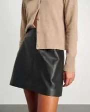 [Jag] Jag Women's Dahlia Leather Mini Skirt In Black Size 16 16 Black