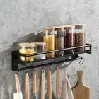 Spice Rack for Refrigerator Shelf Fridge Seasoning Organizer with 8-Hook Rack