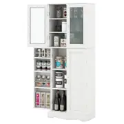 Costway 1.6m Kitchen Cabinet Buffet Sideboard Cupboard Tallboy White