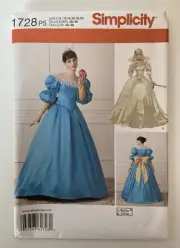 Simplicity 1728 Misses Princess Costume Sewing Pattern Size Size 12-20 Uncut