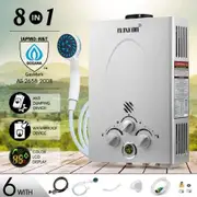MAXKON 8 in 1 520L/Hr Portable Outdoor Gas Instant Shower Water Heater - Silver