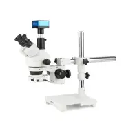 AmScope 3.5X-180X Trinocular Stereo Boom Microscope + 4K 8MP HDMI Camera+80 LED
