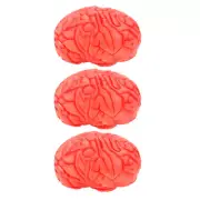 3 Pcs Brain Props Simulated Realistic Model Halloween Prank Man