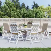 Garden Highback Chair Cushions 6 pcs Taupe 120x50x3 cm Fabric vidaXL