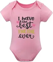 [WOOYONGING] I Have The Best Nana Ever Newborn Girl Going Home Outfit Short Sleeve Neutral Onesie Baby White Baby Girl Neutral