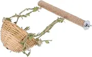 Mipcase Bird's Nest Bird Stand Perch Hanging for Parakeets Parrot Stand Parakeet Perch Swing Bird Perch Cockatiel Playground Bird Accessories Bird Wooden