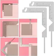 2Pcs/Set,Book Cover Guide,5-in-1 Stainless Steel Metal Bookbinding Cover Tool for Making Book Cover Creating Book or Album Covers Out of Chipboard Makes Creating Covers Out of Chipboard Simple