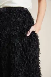 NWT Anthropologie $170 Chantal Feathered Maxi Skirt Size Small