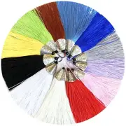 Nice 8cm Alloy Metal Cap Ice Silk Fringe Tassel Bookmark Sewing DIY Trim 5pc/lot