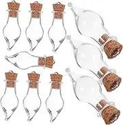 ABOOFAN 10Pcs Mini Glass Wishing Bottles with Cork Lid Jars for Souvenirs DIY Jewelry Wish Boxes and Trinket Storage