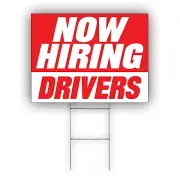 Now Hiring Drivers Advertising Part Time & Full Time Job Coroplast Yard Sign