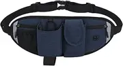 Sport Running Waist Bag Fanny Pack Dog Treat Bag Pouch with Water Bottle Holder and Phone Pocket for Walking Hiking Training Black