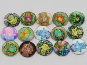 50 Pcs 10mm Photo Image Hamsa Hand Flatback Round Glass Cabochon Dome Cover
