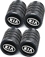Tyre Valve Dust Caps Cover for All KIA Car Models with O-Ring Seal Corrosion Resistant Tyre Valve Stem Air Cap 4 Pack Black