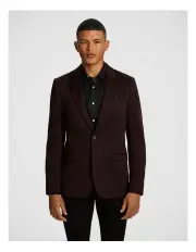 [yd.] Merlot Knitted Blazer in Plum