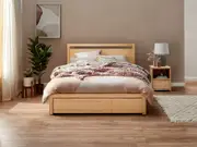 Stockholm Gas Lift Bed Frame - King Single / Natural