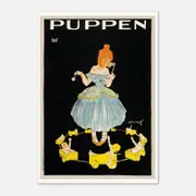 Galrie Charming Vintage Puppen Dolls Advertising Poster for Home Decor, Poster Only, A1 60 x 84cm (23 x 33inch)