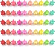 100 Pack Flower Hair Claw Clips Mini Small Hair Jaw Clips for Girls Assorted Baby Hair Clips Hair Accessories for Girls and Women Random Colors