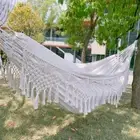 Boho Macrame Hammock Double Hammock 2 Person with Tie Ropes and Storage Bag