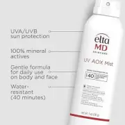 EltaMD UV AOX Mist Mineral Sunscreen Spray SPF 40 Body Spray 5OZ EXP: 12/26 *NIB