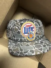 Miller lite Retro camouflage ropebrim SnapBack hat
