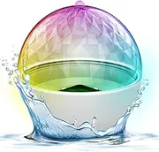 Pyle PLSLD5.5 Floating Pool Lights - Solar Lights for Pool with 3 Colours Changing, Charges in Sunlight and Auto Lights Up at Night, Off White