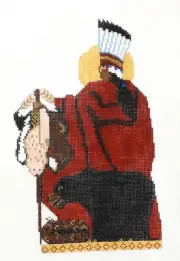 Hand Painted Needlepoint Canvas "Chief " Brand New - Vivid Colors -